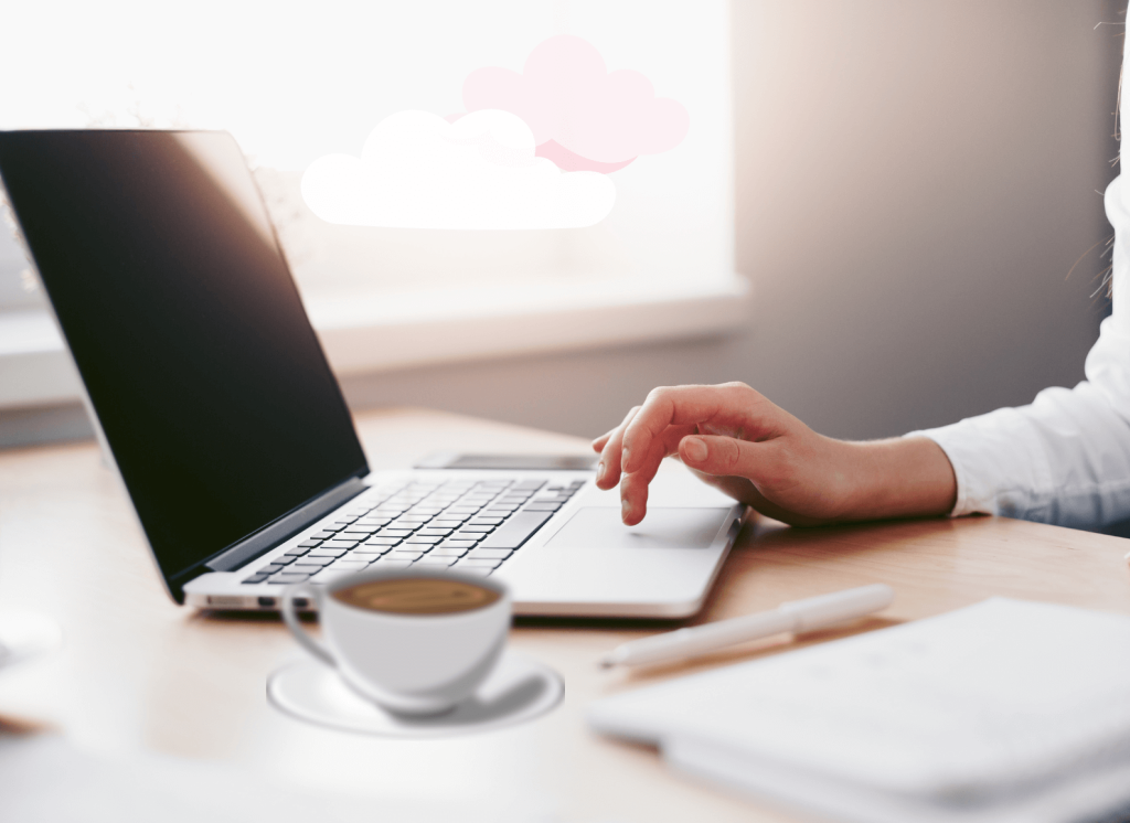 web developer female working with laptop in the morning