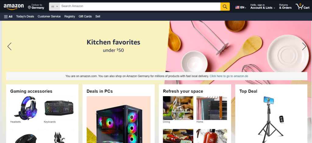 Amazon Websites in warming up challenge