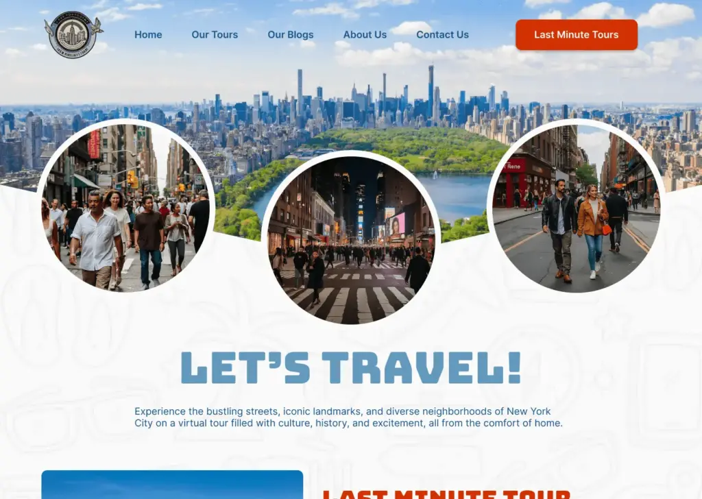 Main page for Travel website in warming up challenge by Katy Fard